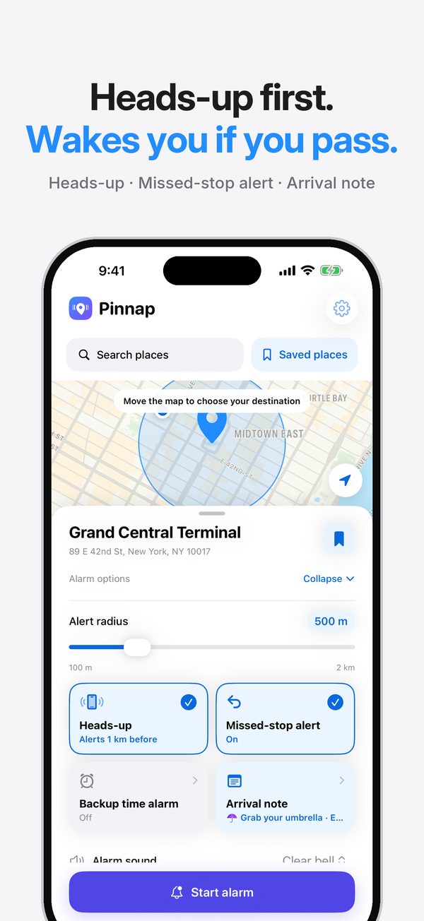 Heads-up and missed-stop alerts